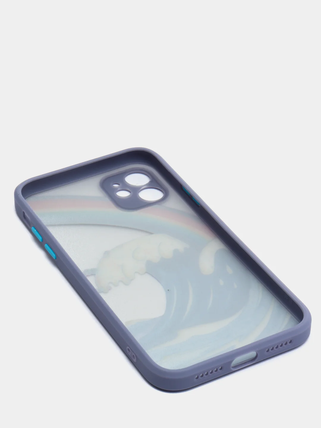 Голубой чехол "Волна" для iPhone, на айфон 7/8 Plus 11 12/12 Pro 13 XR
