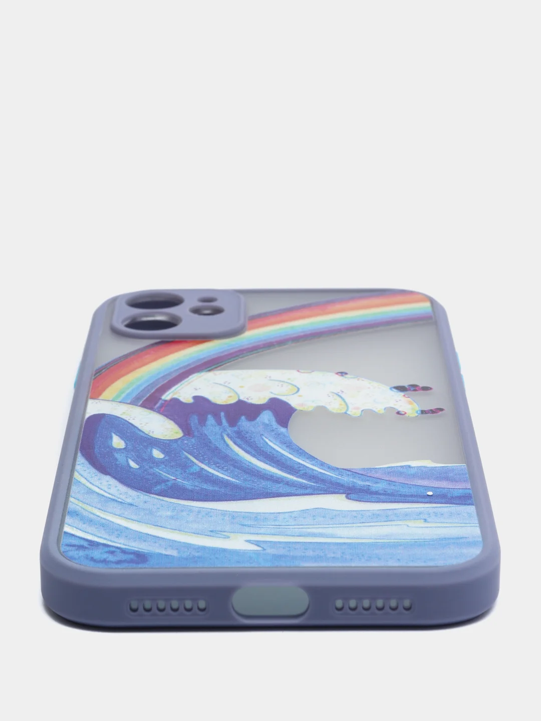 Голубой чехол "Волна" для iPhone, на айфон 7/8 Plus 11 12/12 Pro 13 XR