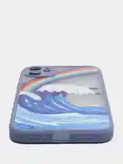Голубой чехол "Волна" для iPhone, на айфон 7/8 Plus 11 12/12 Pro 13 XR