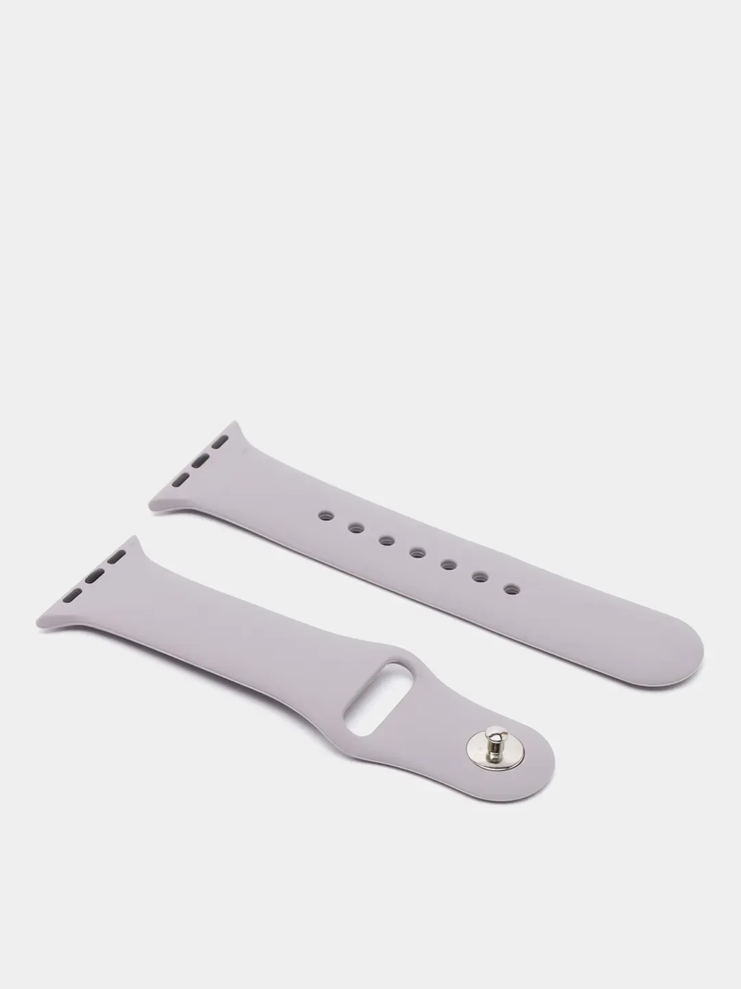 Серебряный ремешок, силиконовый, цветной, для Apple Watch, 38, 40, 42, 44, 45, 49 мм