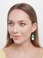 Зеленый серьги шапки, тапки