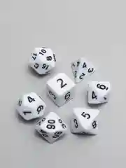 Белый набор кубиков для D&D, Dungeons and Dragons, ДнД, DnD, для ролевых игр, Pathfinder 7 шт