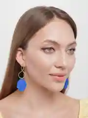 Индиго серьги текстурные "Леди"