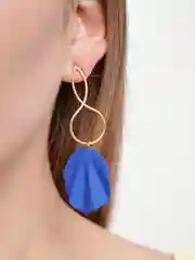 Индиго серьги текстурные "Леди"