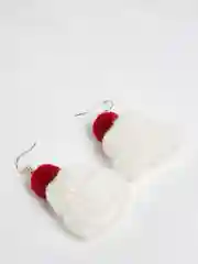 Белый серьги шапки, тапки