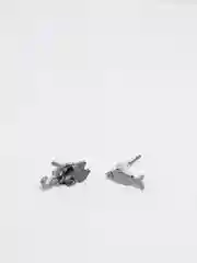 Серьги-гвоздики "Кот и рыбка"