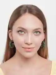 Тёмно-зелёный серьги кольца в корейском стиле / серьги конго
