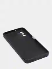 Черный чехол Samsung Galaxy A03S матовый силиконовый с закрытым низом и бархатом внутри