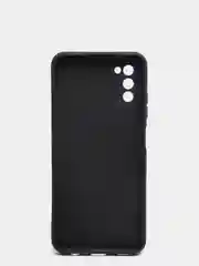 Черный чехол Samsung Galaxy A03S матовый силиконовый с закрытым низом и бархатом внутри