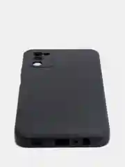 Черный чехол Samsung Galaxy A03S матовый силиконовый с закрытым низом и бархатом внутри