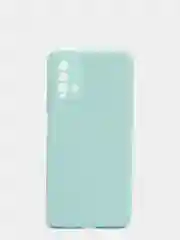 Бирюзовый чехол для Xiaomi Redmi 9T матовый силиконовый с защитой камер и бархатом внутри
