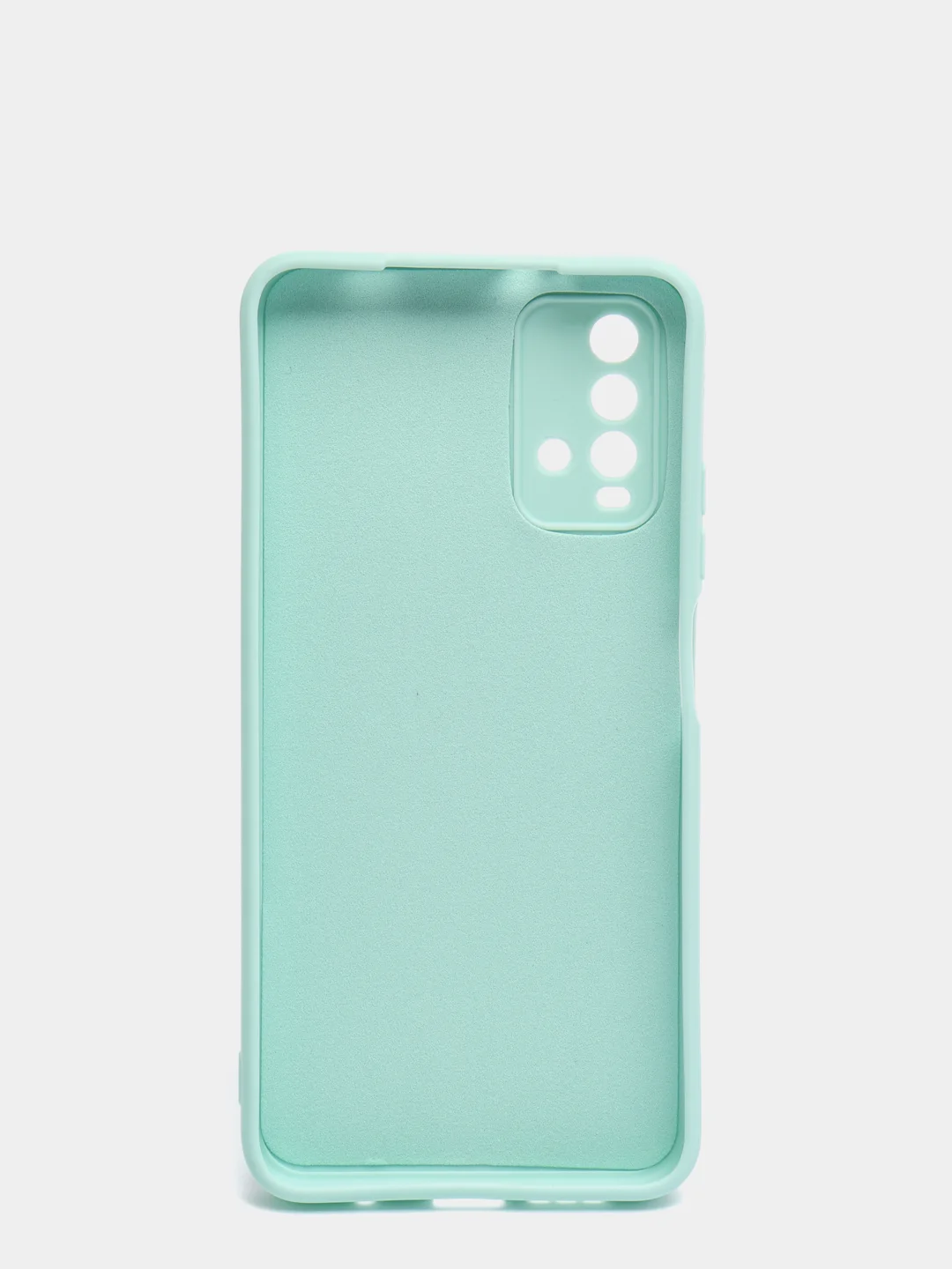Бирюзовый чехол для Xiaomi Redmi 9T матовый силиконовый с защитой камер и бархатом внутри