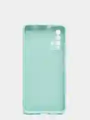 Бирюзовый чехол для Xiaomi Redmi 9T матовый силиконовый с защитой камер и бархатом внутри