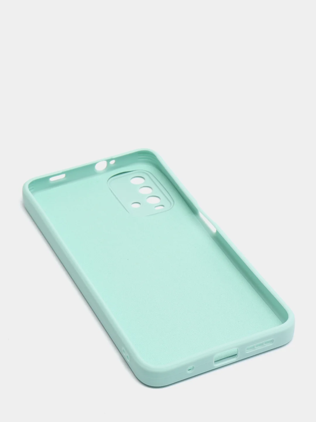 Бирюзовый чехол для Xiaomi Redmi 9T матовый силиконовый с защитой камер и бархатом внутри