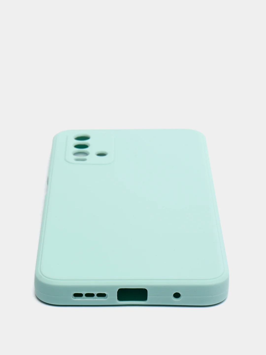 Бирюзовый чехол для Xiaomi Redmi 9T матовый силиконовый с защитой камер и бархатом внутри