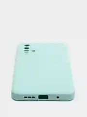 Бирюзовый чехол для Xiaomi Redmi 9T матовый силиконовый с защитой камер и бархатом внутри