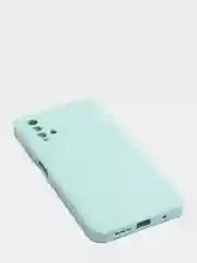 Бирюзовый чехол для Xiaomi Redmi 9T матовый силиконовый с защитой камер и бархатом внутри
