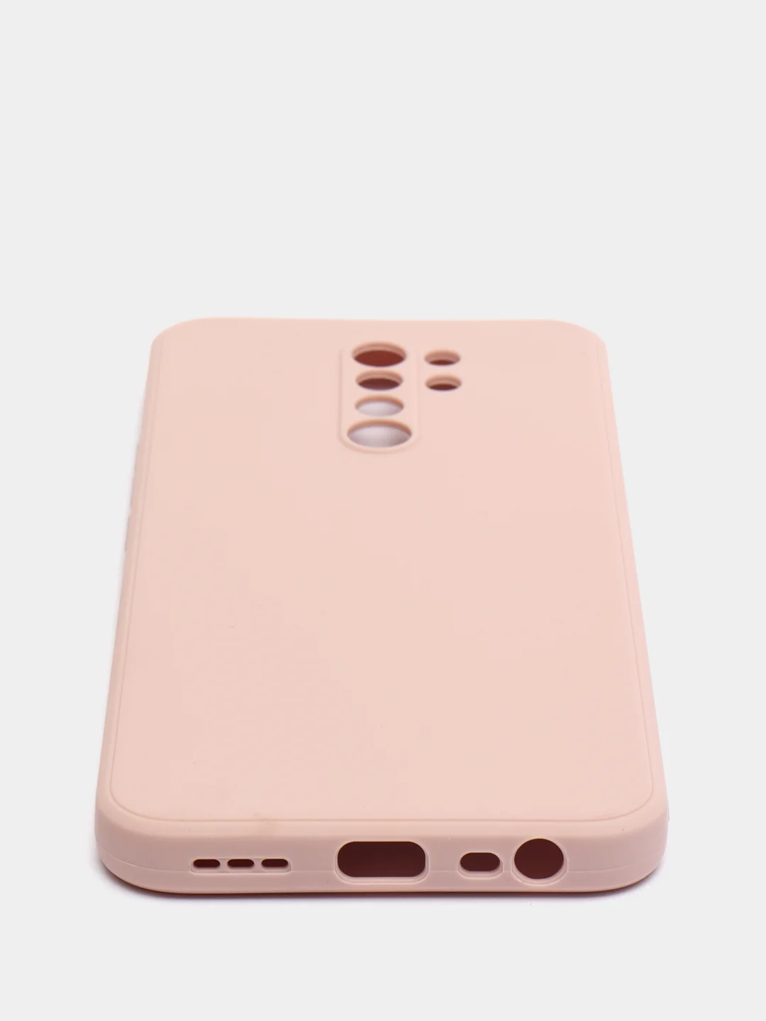Коралловый меланж чехол для Xiaomi Redmi 9 матовый, силиконовый, с закрытым низом и бархатом внутри