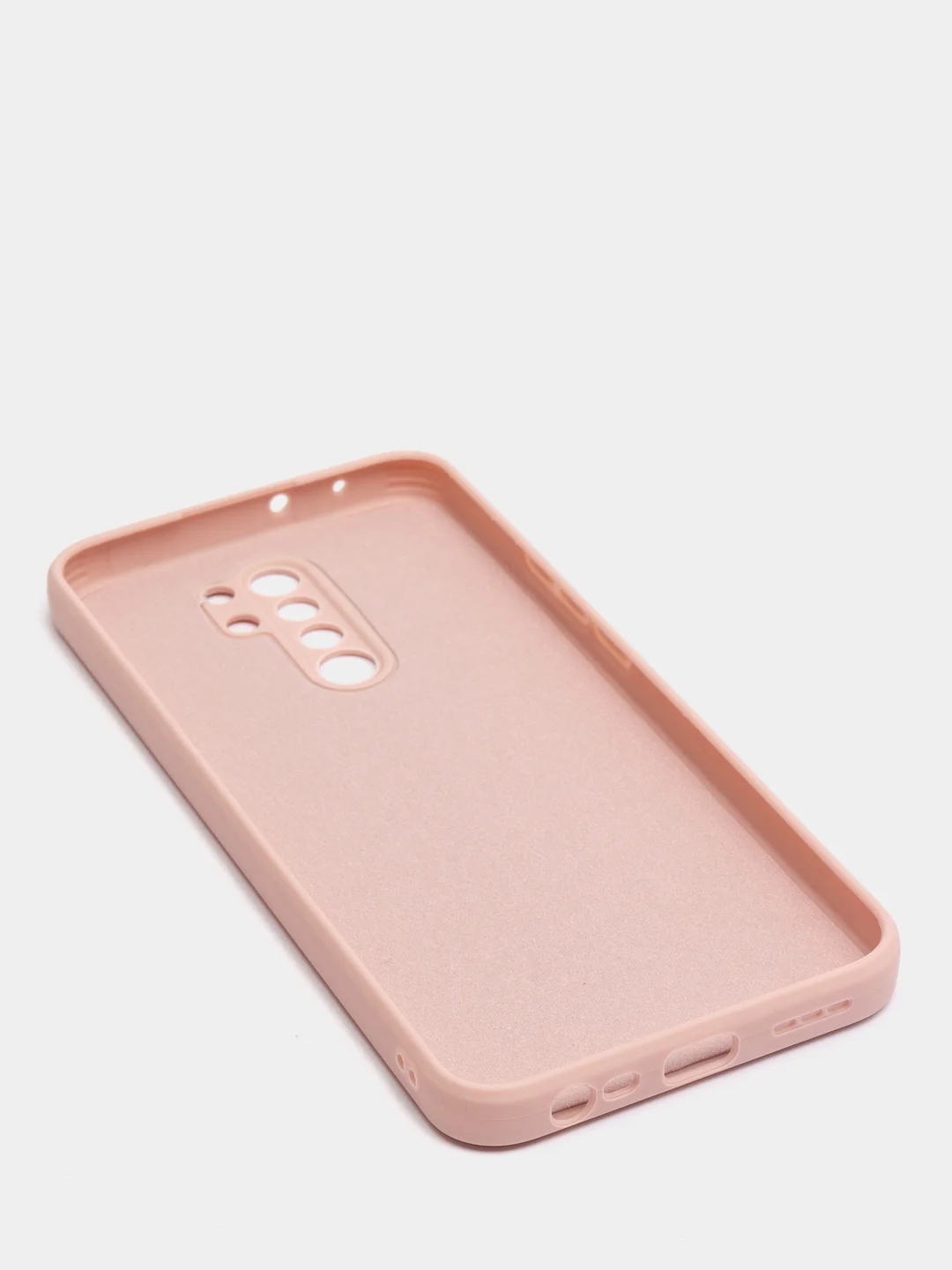 Коралловый меланж чехол для Xiaomi Redmi 9 матовый, силиконовый, с закрытым низом и бархатом внутри