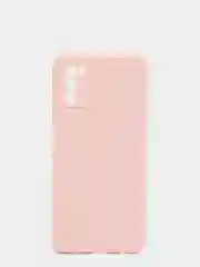 Коралловый меланж чехол Samsung Galaxy A03S матовый силиконовый с закрытым низом и бархатом внутри