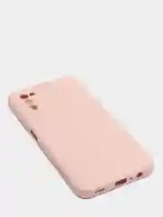 Коралловый меланж чехол Samsung Galaxy A03S матовый силиконовый с закрытым низом и бархатом внутри