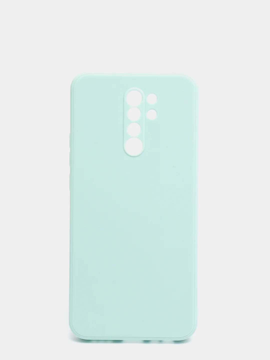 Бирюзовый чехол для Xiaomi Redmi 9 матовый, силиконовый, с закрытым низом и бархатом внутри