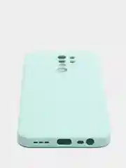 Бирюзовый чехол для Xiaomi Redmi 9 матовый, силиконовый, с закрытым низом и бархатом внутри