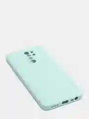 Бирюзовый чехол для Xiaomi Redmi 9 матовый, силиконовый, с закрытым низом и бархатом внутри