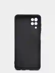 Черный чехол Samsung Galaxy A12, M12 матовый силиконовый с закрытым низом и бархатом внутри