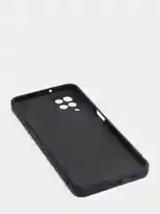 Черный чехол Samsung Galaxy A12, M12 матовый силиконовый с закрытым низом и бархатом внутри