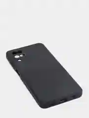Черный чехол Samsung Galaxy A12, M12 матовый силиконовый с закрытым низом и бархатом внутри
