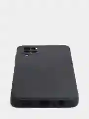 Черный чехол Samsung Galaxy A12, M12 матовый силиконовый с закрытым низом и бархатом внутри
