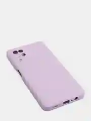 Лавандовый чехол Samsung Galaxy A12, M12 матовый силиконовый с закрытым низом и бархатом внутри