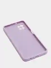 Лавандовый чехол Samsung Galaxy A12, M12 матовый силиконовый с закрытым низом и бархатом внутри