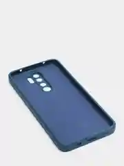 Синий меланж чехол силиконовый Xiaomi Redmi Note 8 PRO с защитой камер, закрытым низом и бархатом