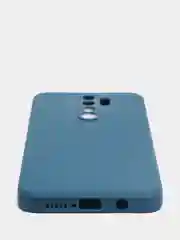 Синий меланж чехол силиконовый Xiaomi Redmi Note 8 PRO с защитой камер, закрытым низом и бархатом