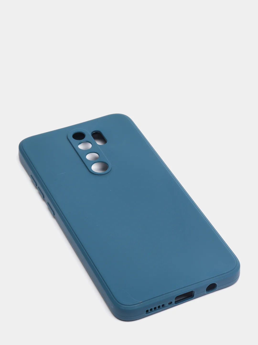 Синий меланж чехол силиконовый Xiaomi Redmi Note 8 PRO с защитой камер, закрытым низом и бархатом