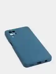 Синий меланж чехол Samsung Galaxy A12, M12 матовый силиконовый с закрытым низом и бархатом внутри