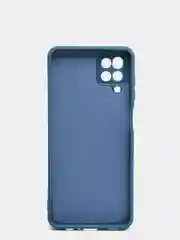 Синий меланж чехол Samsung Galaxy A12, M12 матовый силиконовый с закрытым низом и бархатом внутри