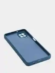 Синий меланж чехол Samsung Galaxy A12, M12 матовый силиконовый с закрытым низом и бархатом внутри