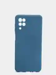 Синий меланж чехол Samsung Galaxy A12, M12 матовый силиконовый с закрытым низом и бархатом внутри
