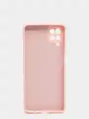 Коралловый меланж чехол Samsung Galaxy A12, M12 матовый силиконовый с закрытым низом и бархатом внутри