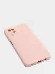 Коралловый меланж чехол Samsung Galaxy A12, M12 матовый силиконовый с закрытым низом и бархатом внутри