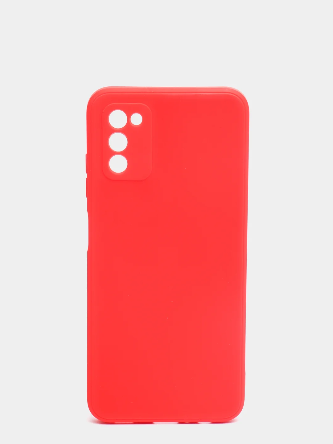 Красный чехол Samsung Galaxy A03S матовый силиконовый с закрытым низом и бархатом внутри