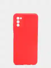 Красный чехол Samsung Galaxy A03S матовый силиконовый с закрытым низом и бархатом внутри