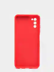Красный чехол Samsung Galaxy A03S матовый силиконовый с закрытым низом и бархатом внутри