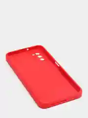 Красный чехол Samsung Galaxy A03S матовый силиконовый с закрытым низом и бархатом внутри