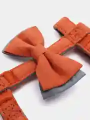 Оранжевый шлейка с поводком прогулочная для собак и кошек, один бантик S