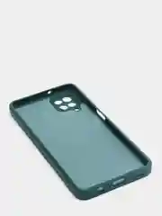 Зеленый чехол Samsung Galaxy A12, M12 матовый силиконовый с закрытым низом и бархатом внутри