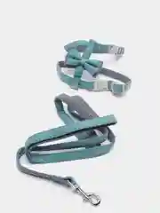 Синий шлейка с поводком прогулочная для собак и кошек, один бантик S